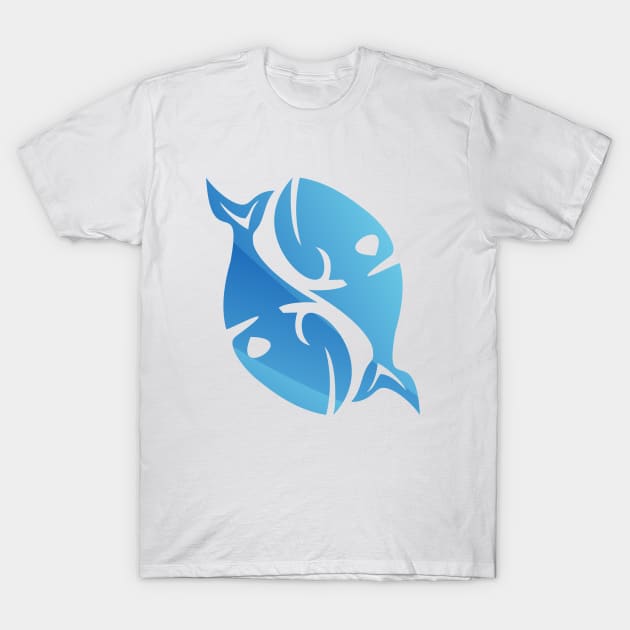 Pisces Design T-Shirt by cusptees